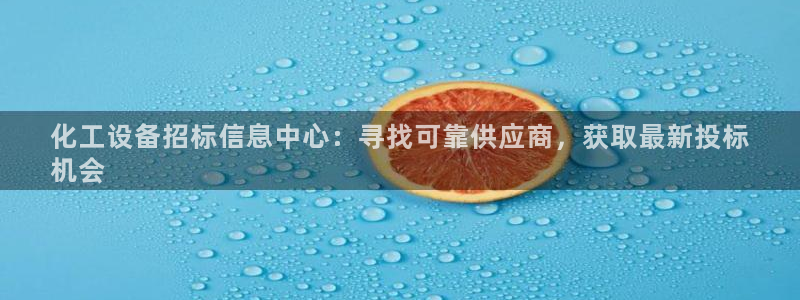 新城平台总代：化工设备招标信息中心：寻找可靠供应商